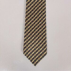 GIORGIO ARMANI MENS SILK TIE GREEN BLACK WITH DESIGN